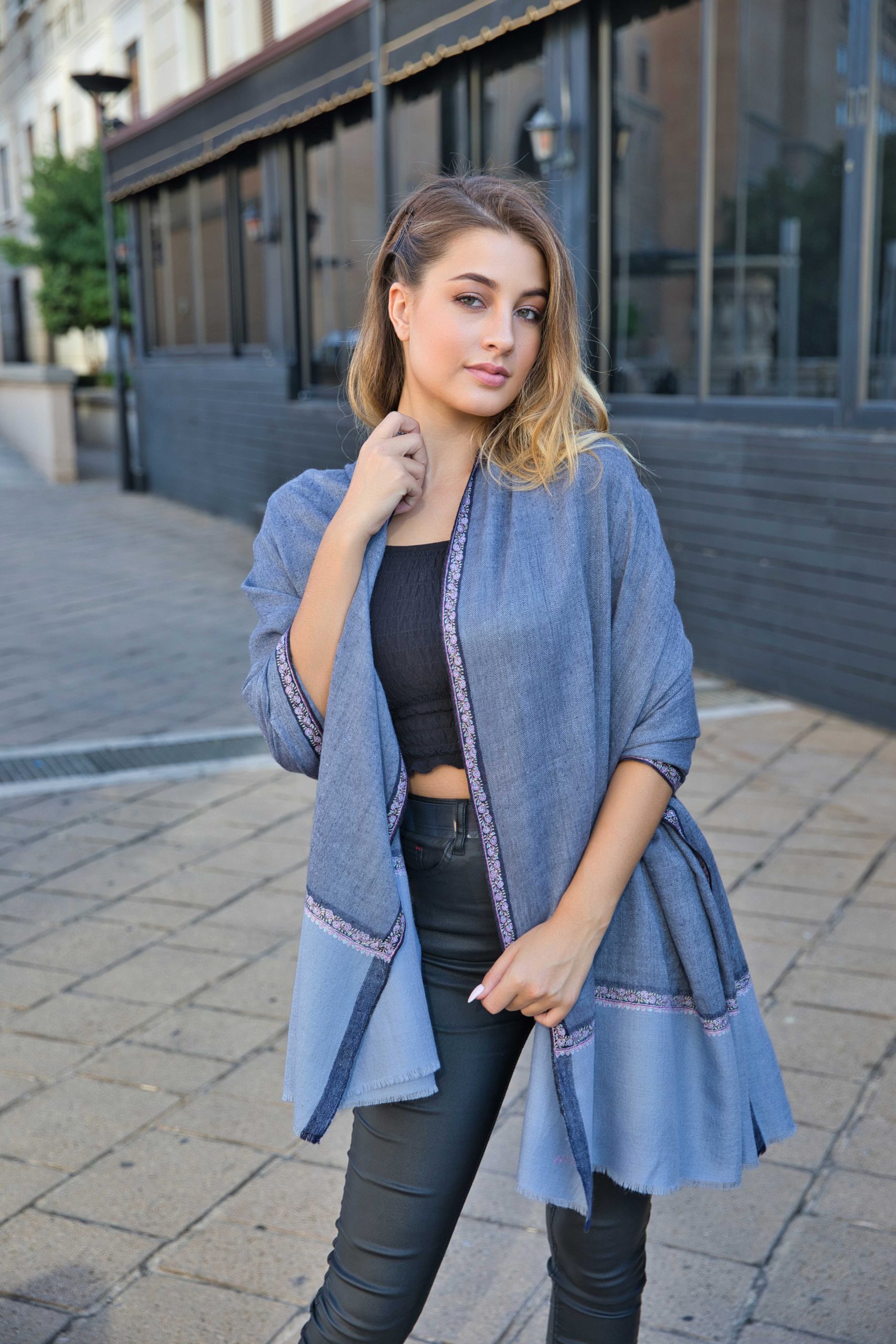 Sozni Embroidery Pashmina Cashmere Shawl - Image 2