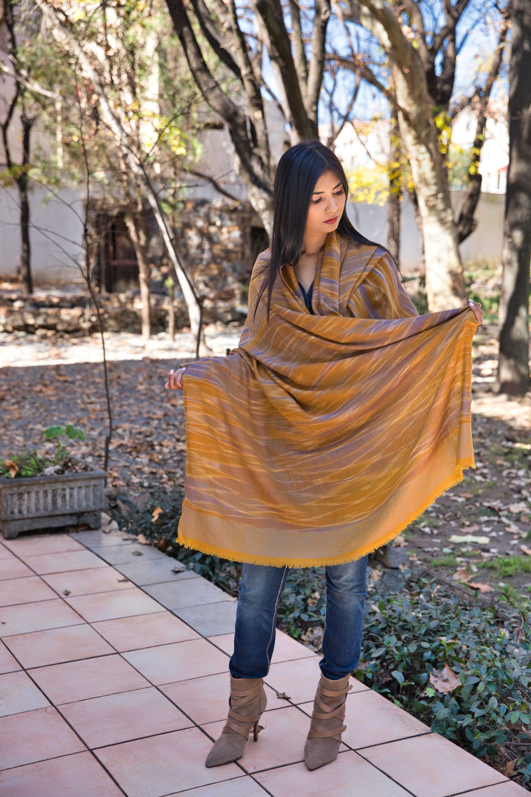 Pashmina Cashmere Ikat Shawl