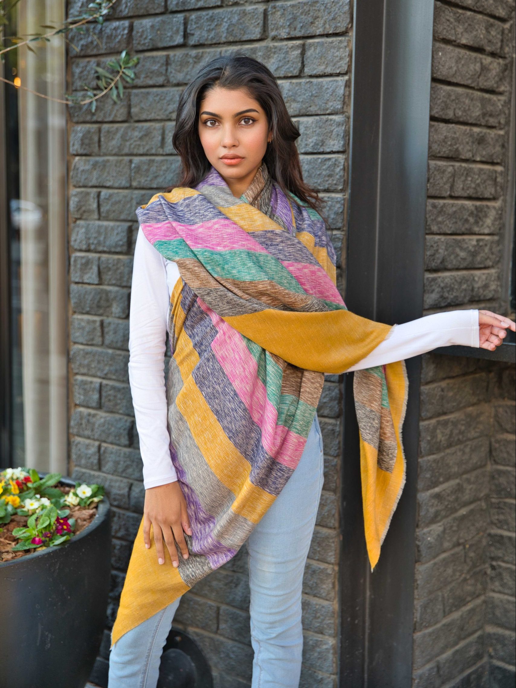 Pashmina Cashmere Ikat Shawl