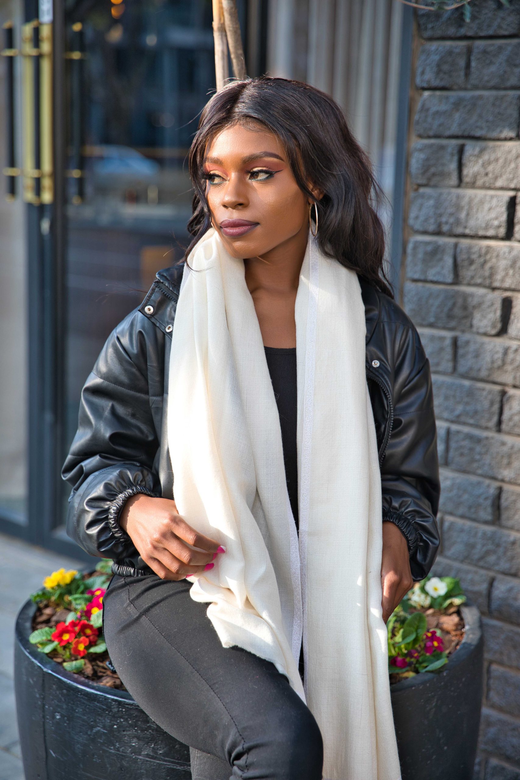 Sozni Embroidery Pashmina Cashmere Scarf