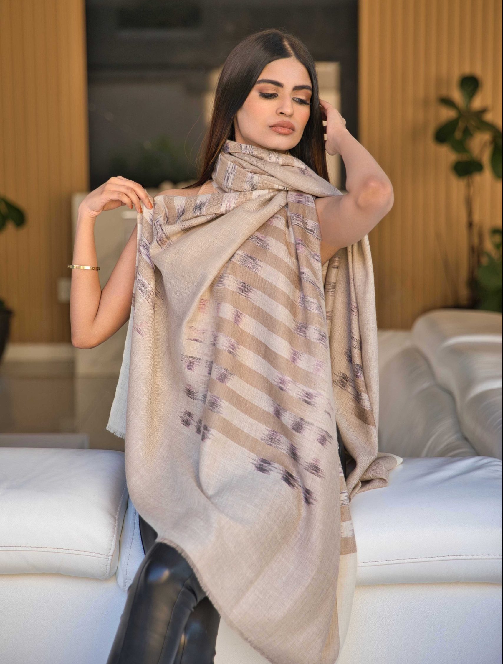 Pashmina Cashmere Ikat Shawl