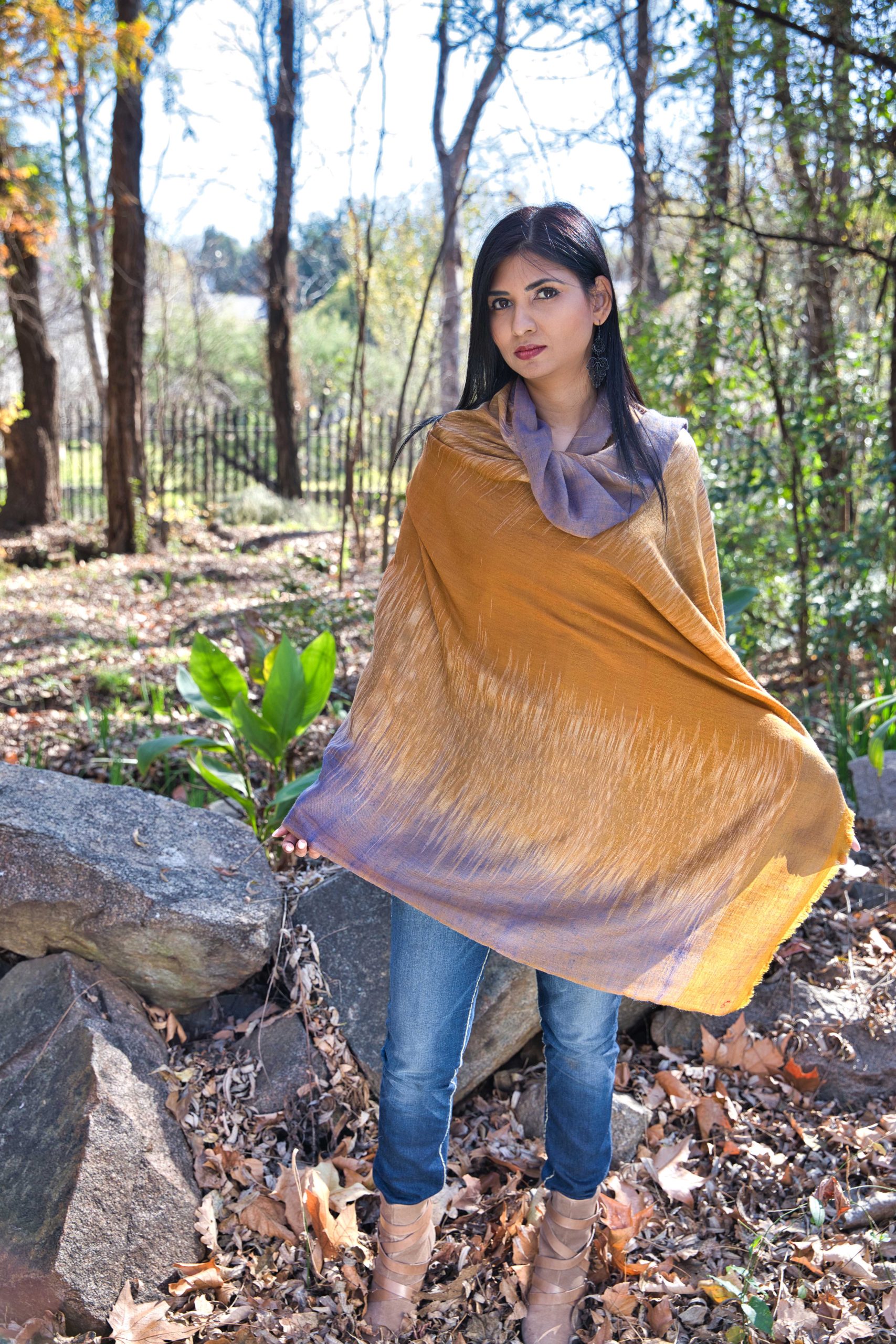 Pashmina Cashmere Ikat Shawl - Image 3
