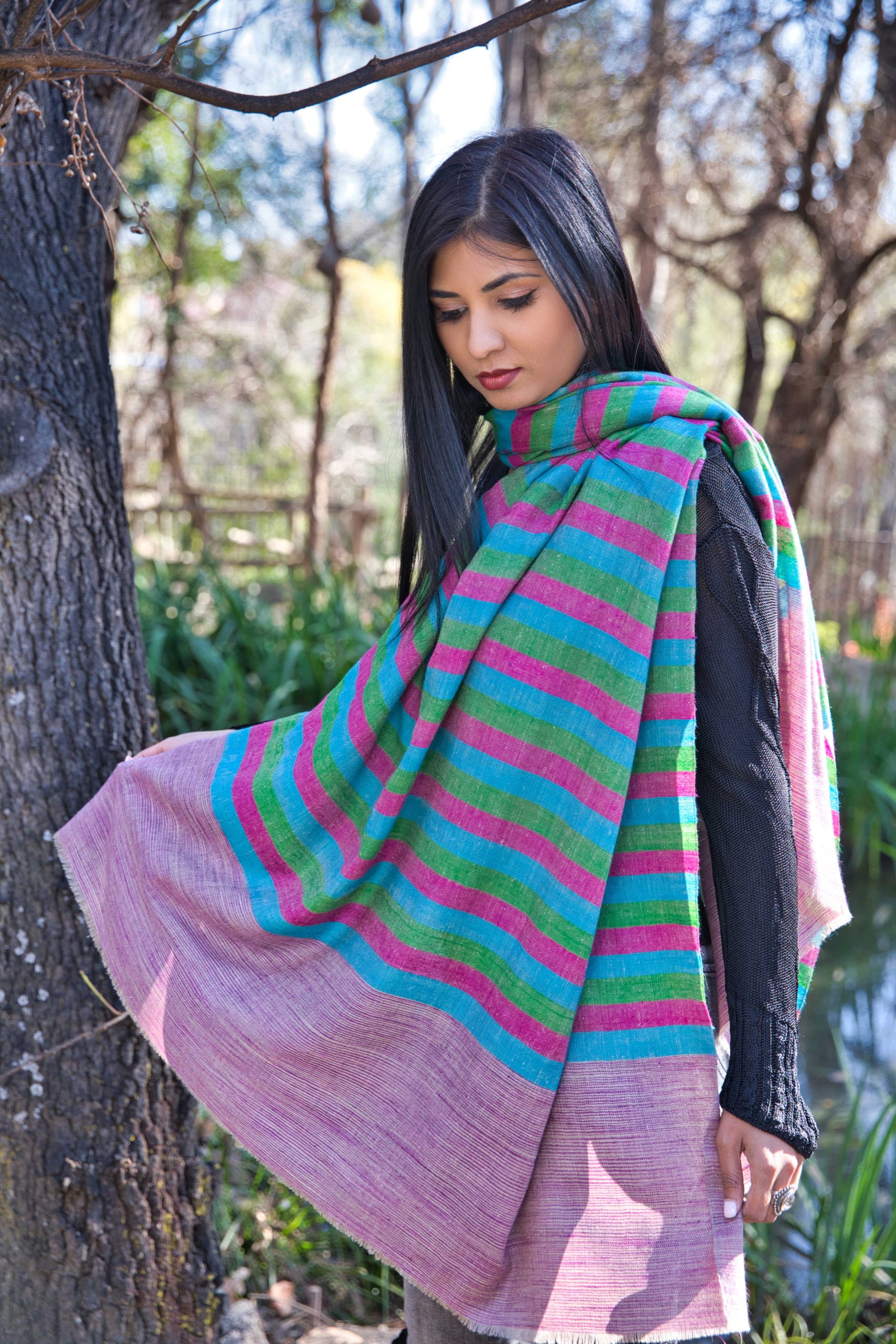 Pashmina Cashmere Ikat Shawl
