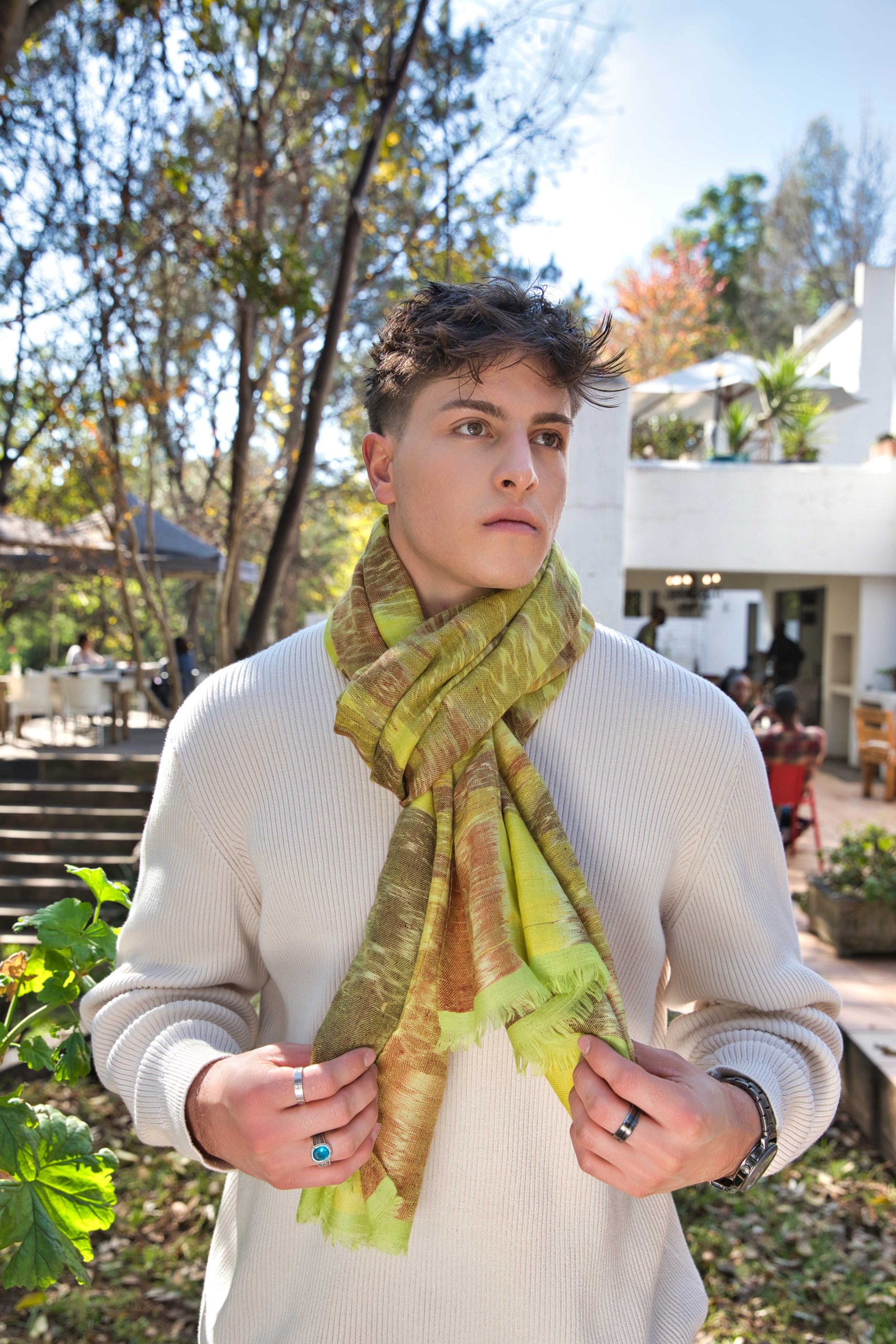 Pashmina Cashmere Ikat Scarf - Image 2
