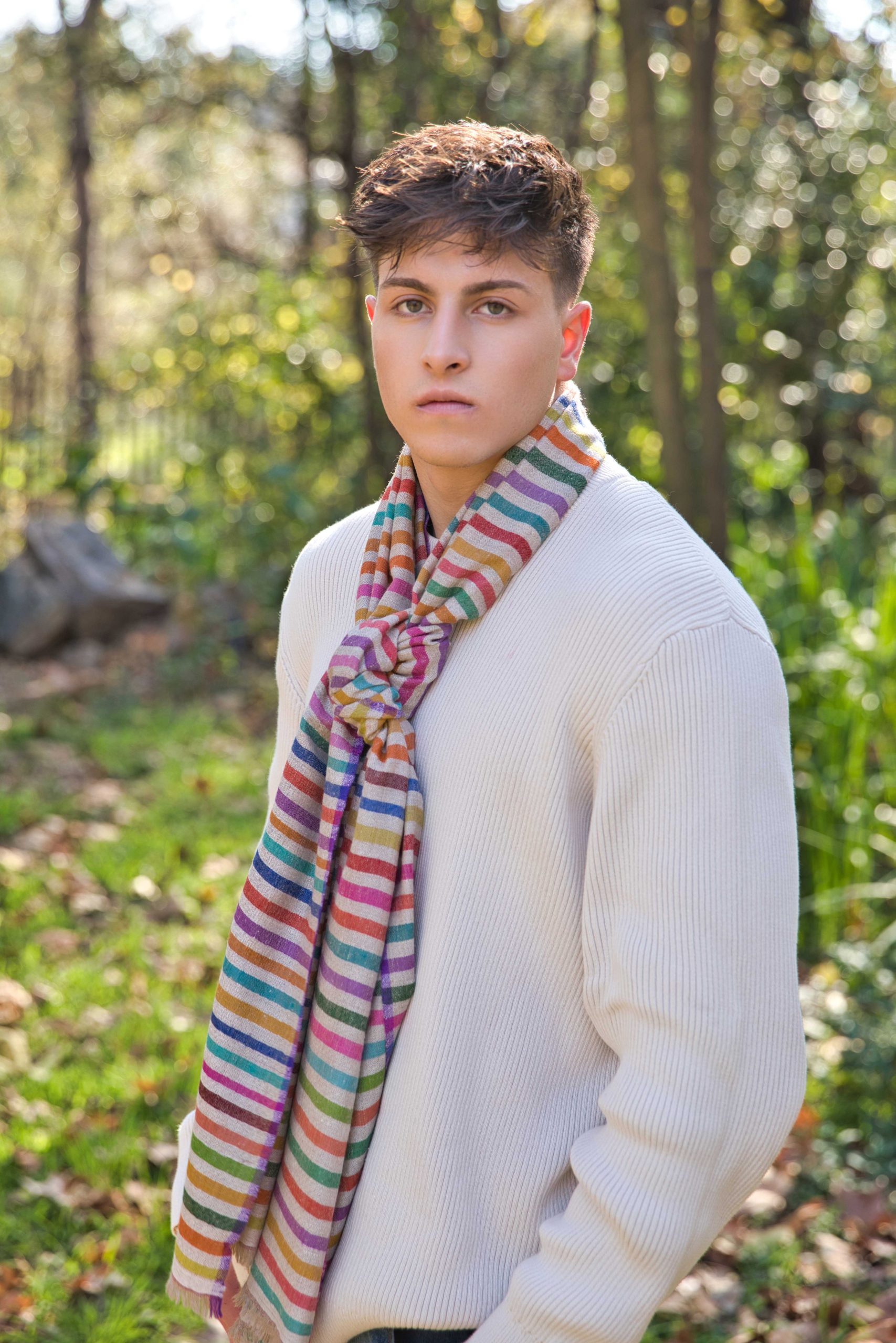 Pashmina Cashmere Striped Scarf - Image 4
