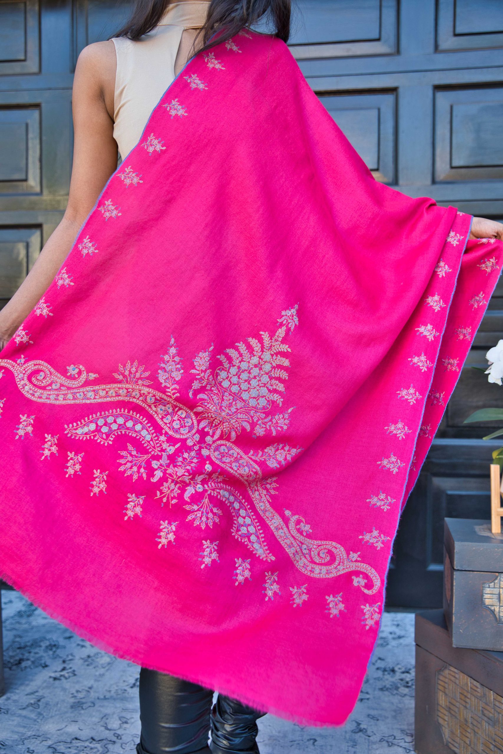 Sozni Embroidery Pashmina Cashmere Scarf - Image 6