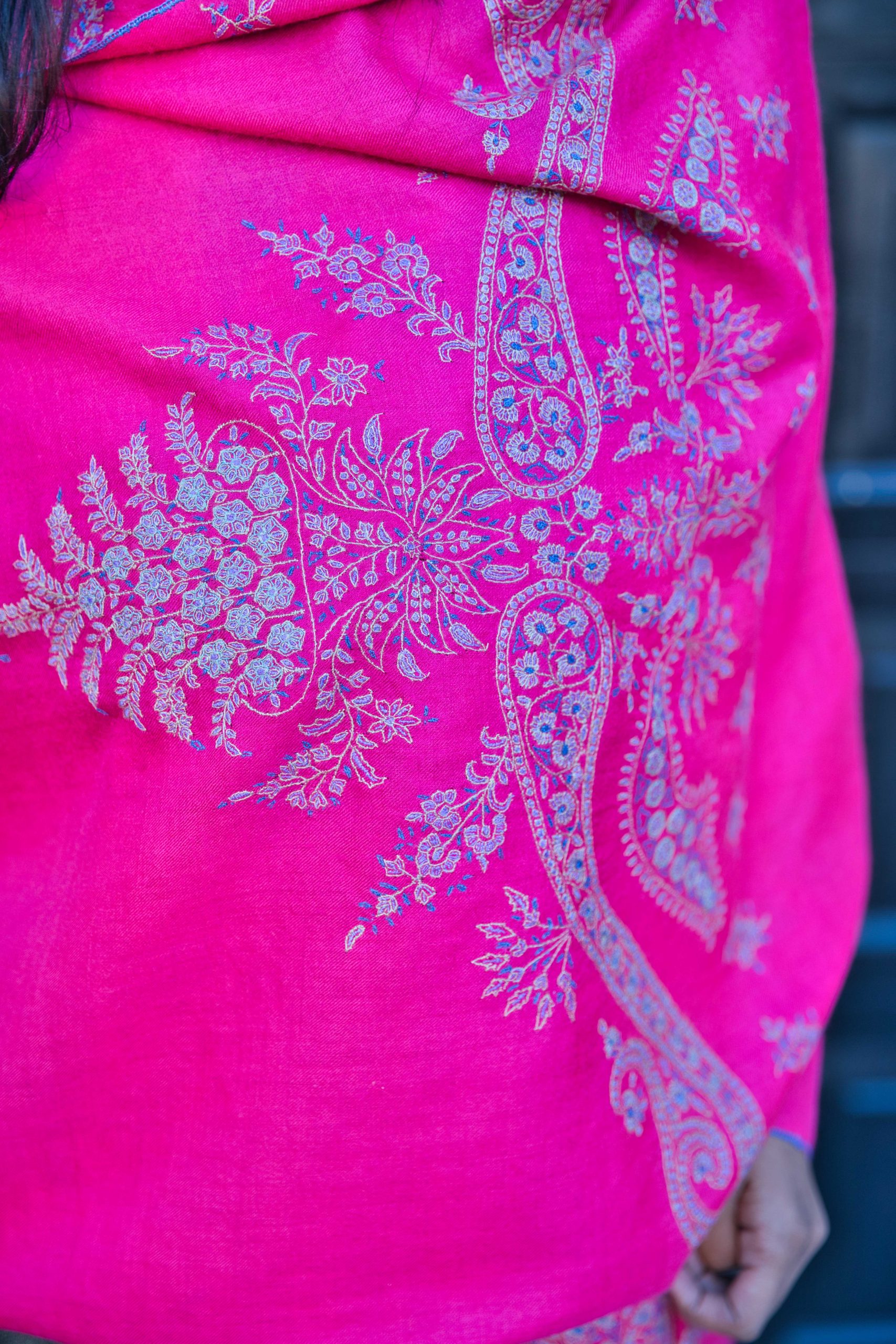 Sozni Embroidery Pashmina Cashmere Scarf - Image 3