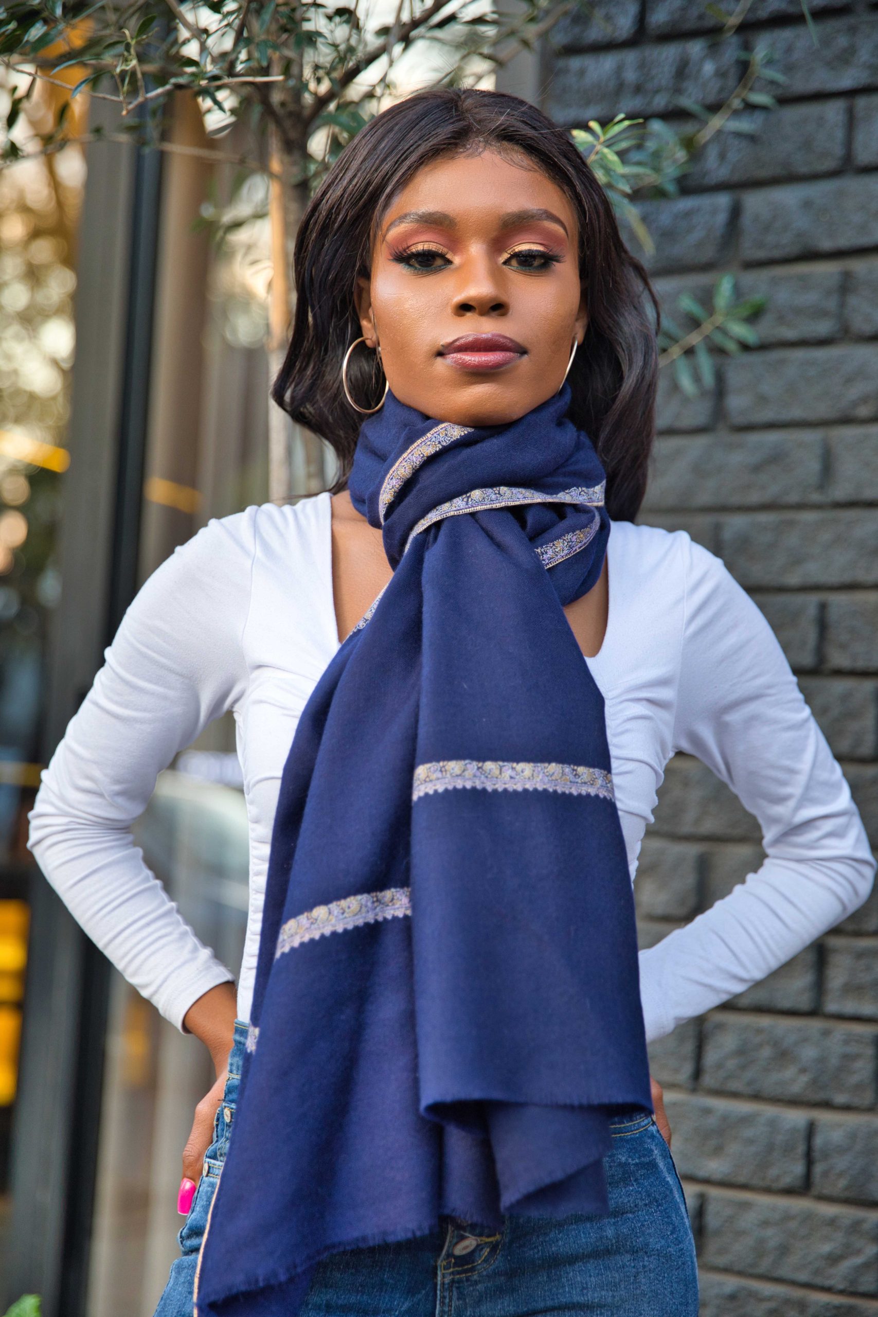 Sozni Embroidery Pashmina Cashmere Scarf - Image 4