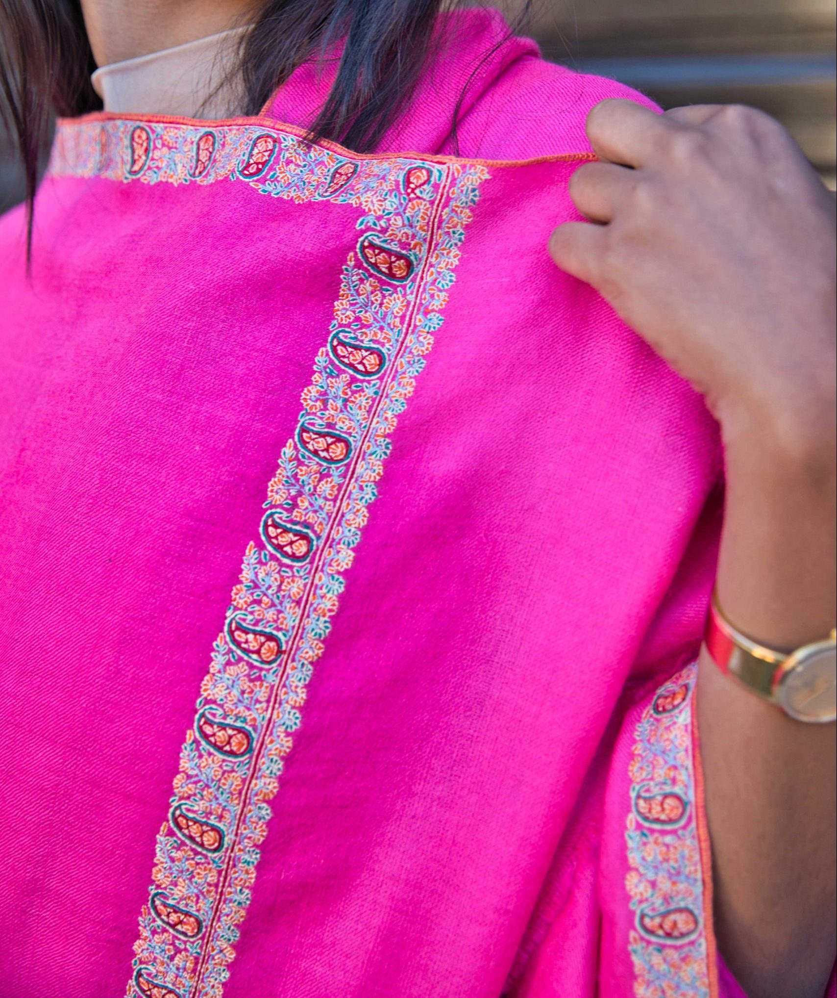 Sozni Embroidery Pashmina Cashmere Shawl - Image 5