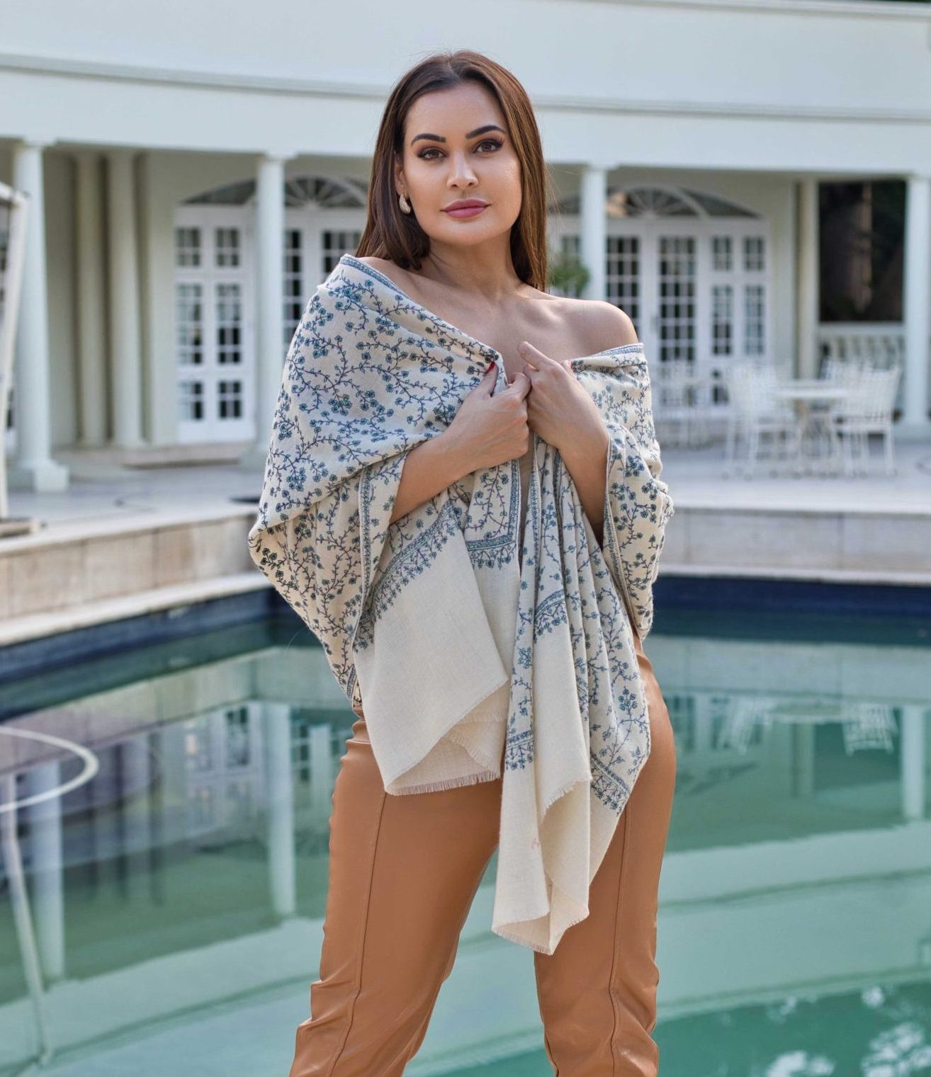 Sozni Embroidery Pashmina Cashmere Scarf