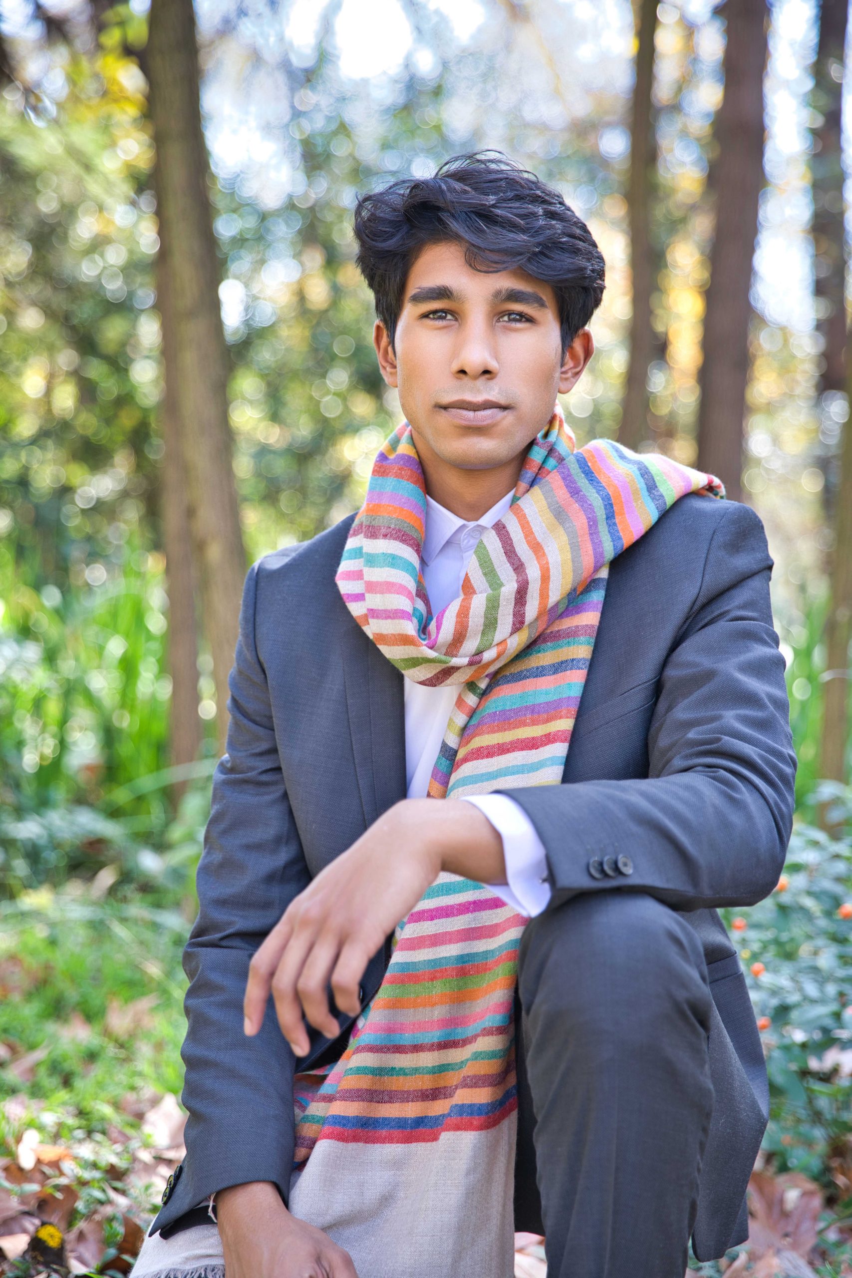 Pashmina Cashmere Striped Scarf - Image 3
