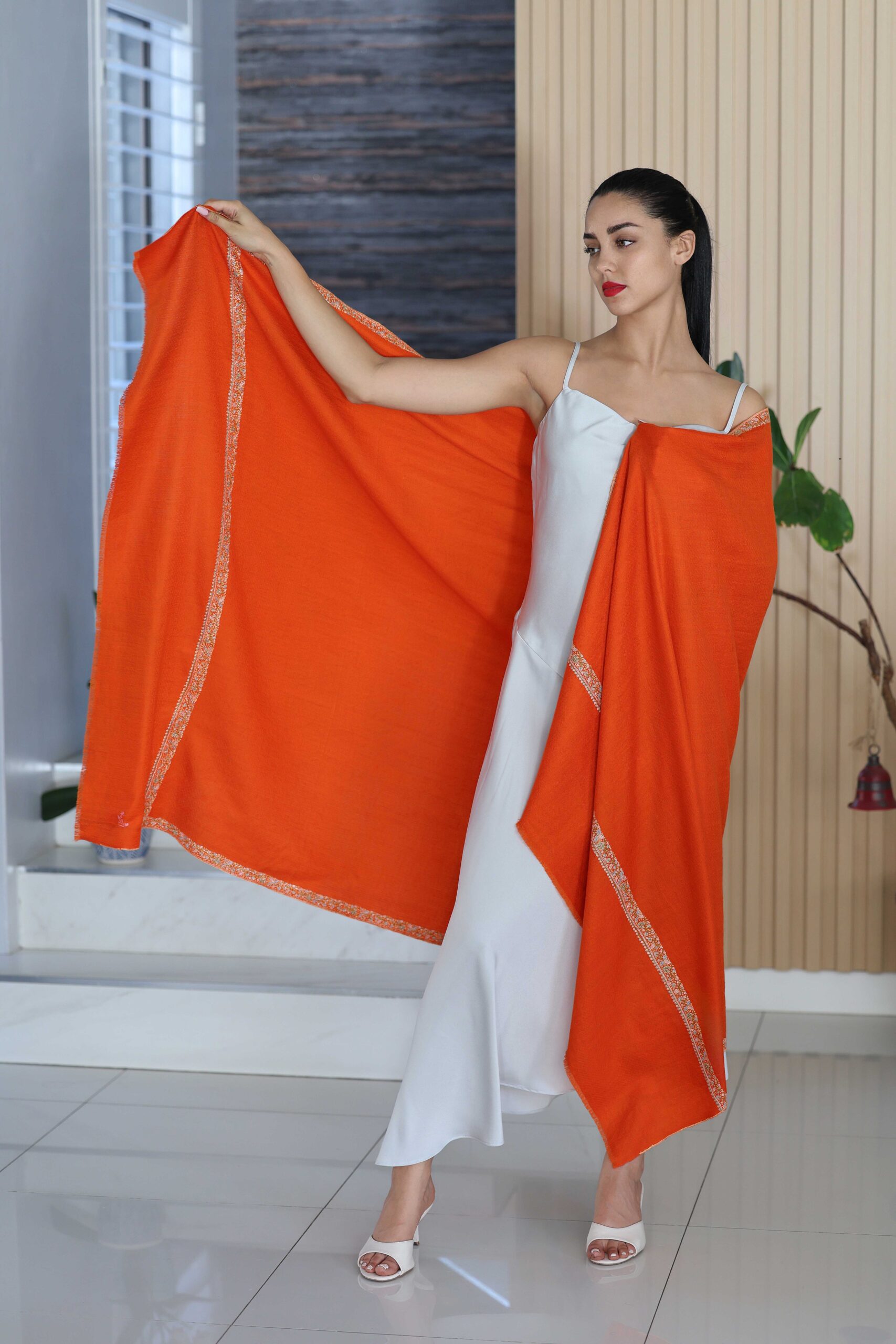 Sozni Embroidery Pashmina Cashmere Shawl - Image 7