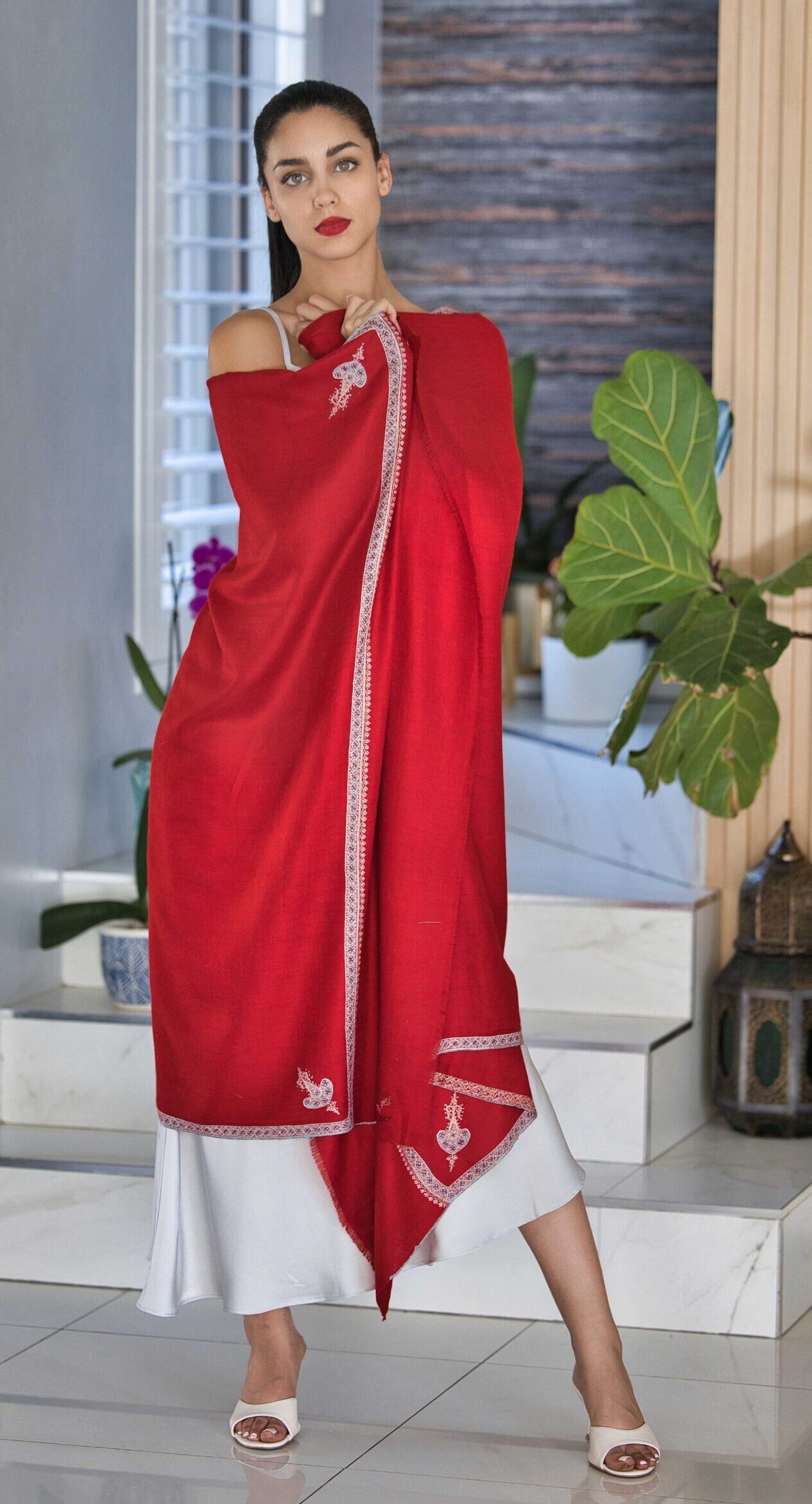 Sozni Embroidery Pashmina Cashmere Shawl - Image 3