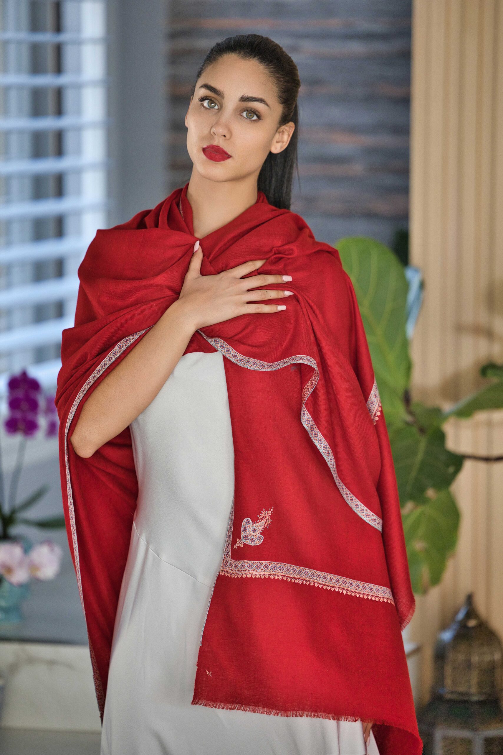 Sozni Embroidery Pashmina Cashmere Shawl