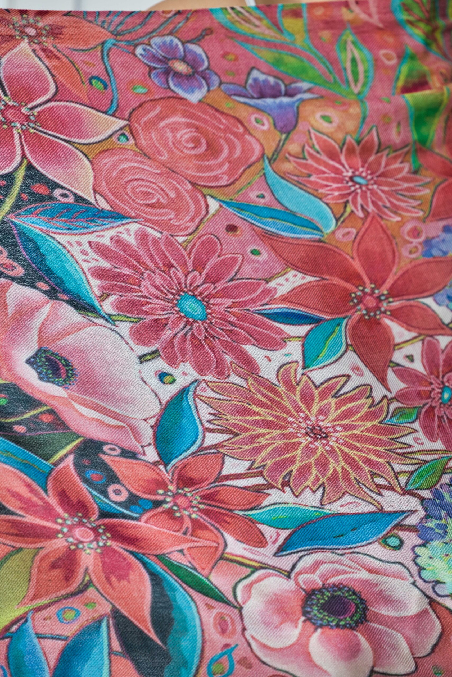 Hand Painted Cashmere Scarf - Image 5