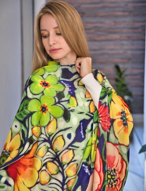 Hand Painted Cashmere Scarf