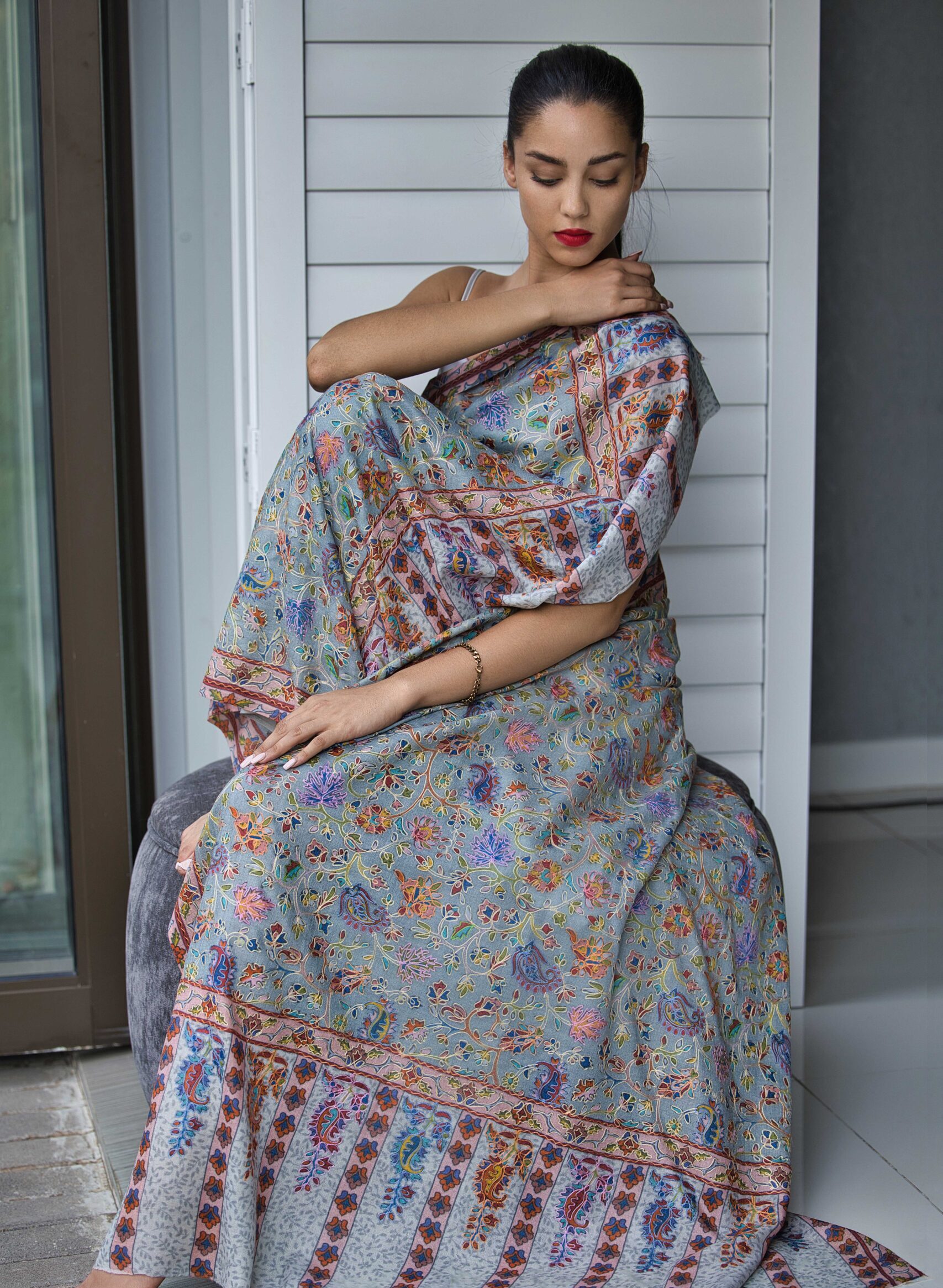 Kalamkari Cashmere-Silk Shawl