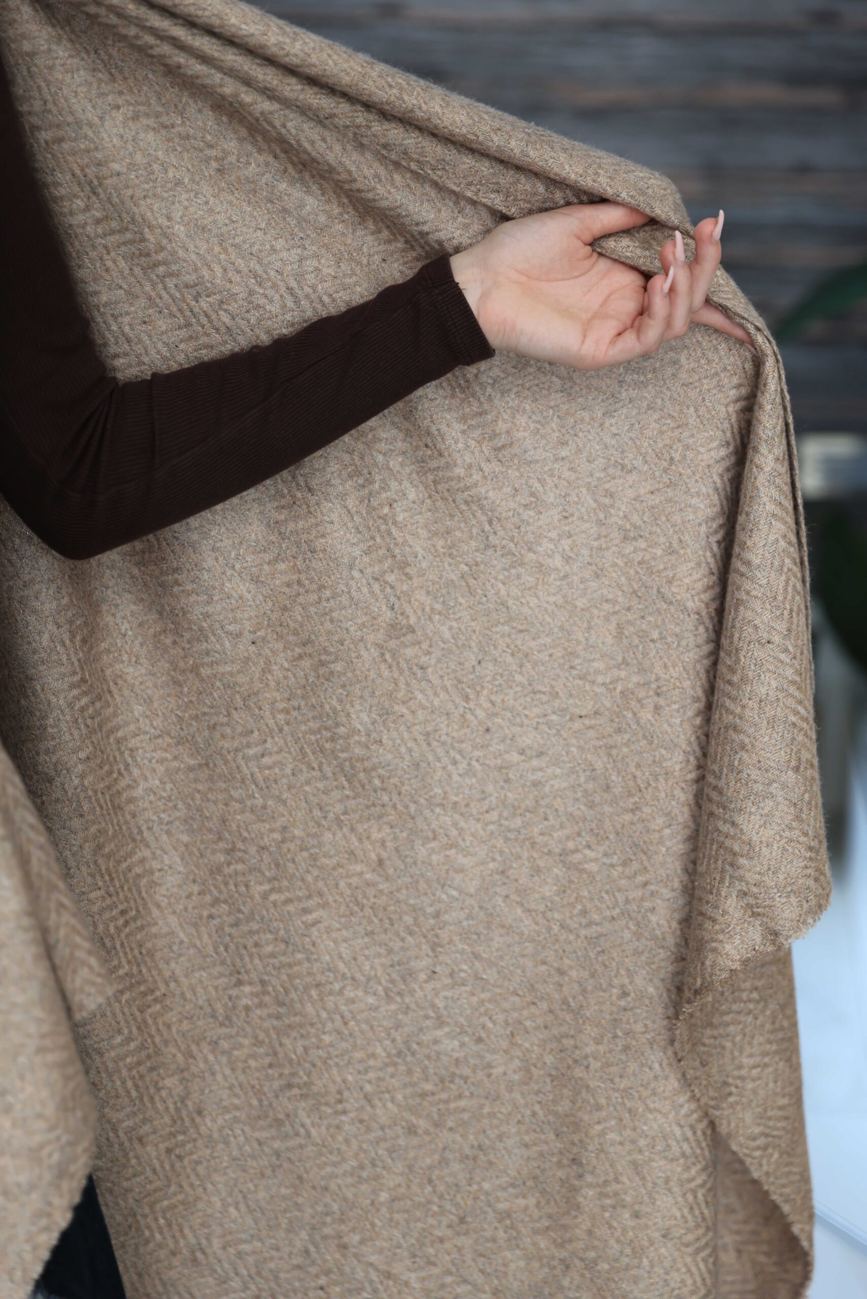 Herringbone Cashmere Travel Wrap - Image 3