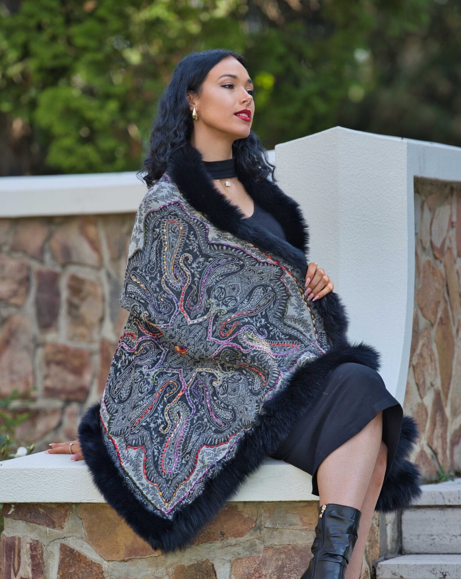 Merino Wool Fur Wrap - Image 2