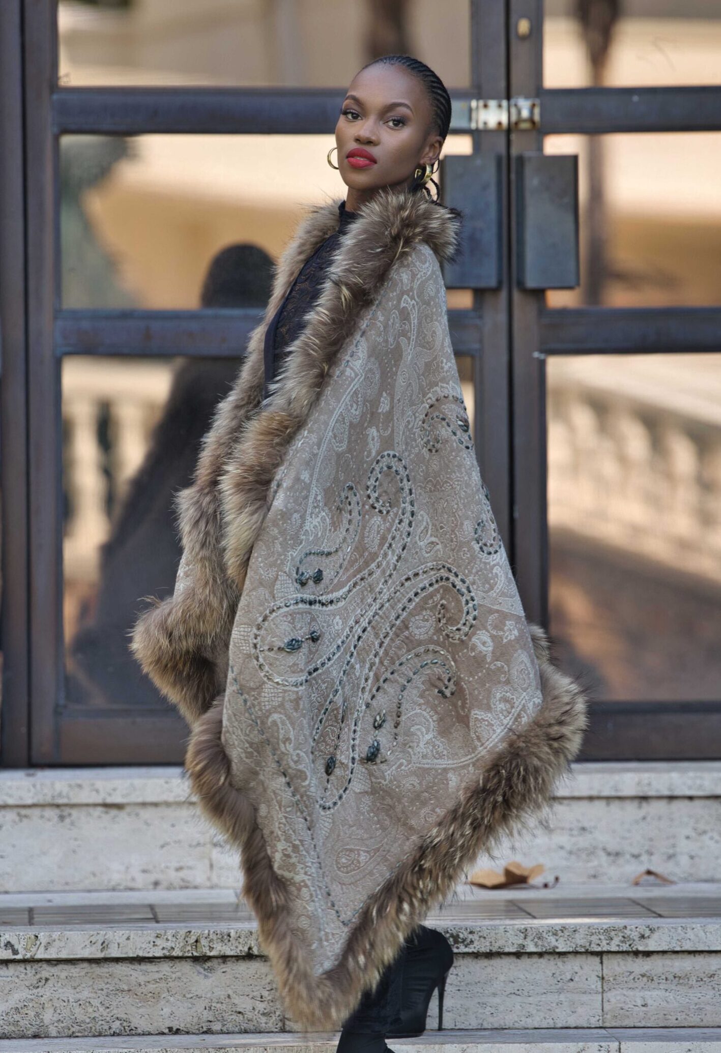 Merino Wool Fur Wrap - Image 3