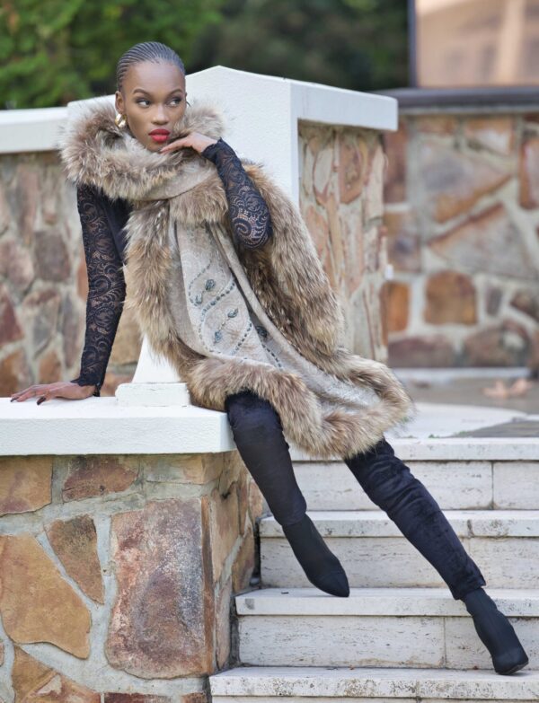 Merino Wool Fur Wrap