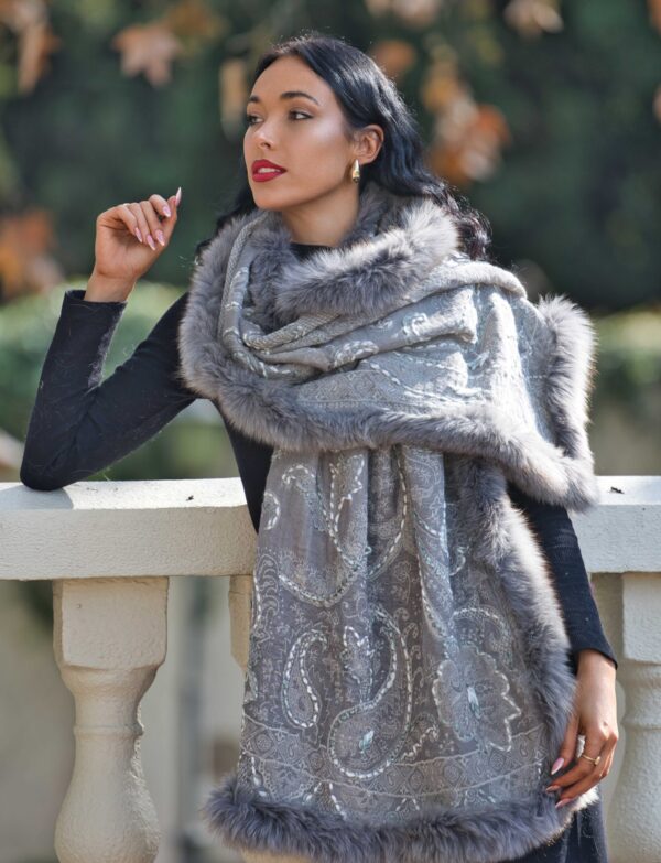 Merino Wool Fur Wrap