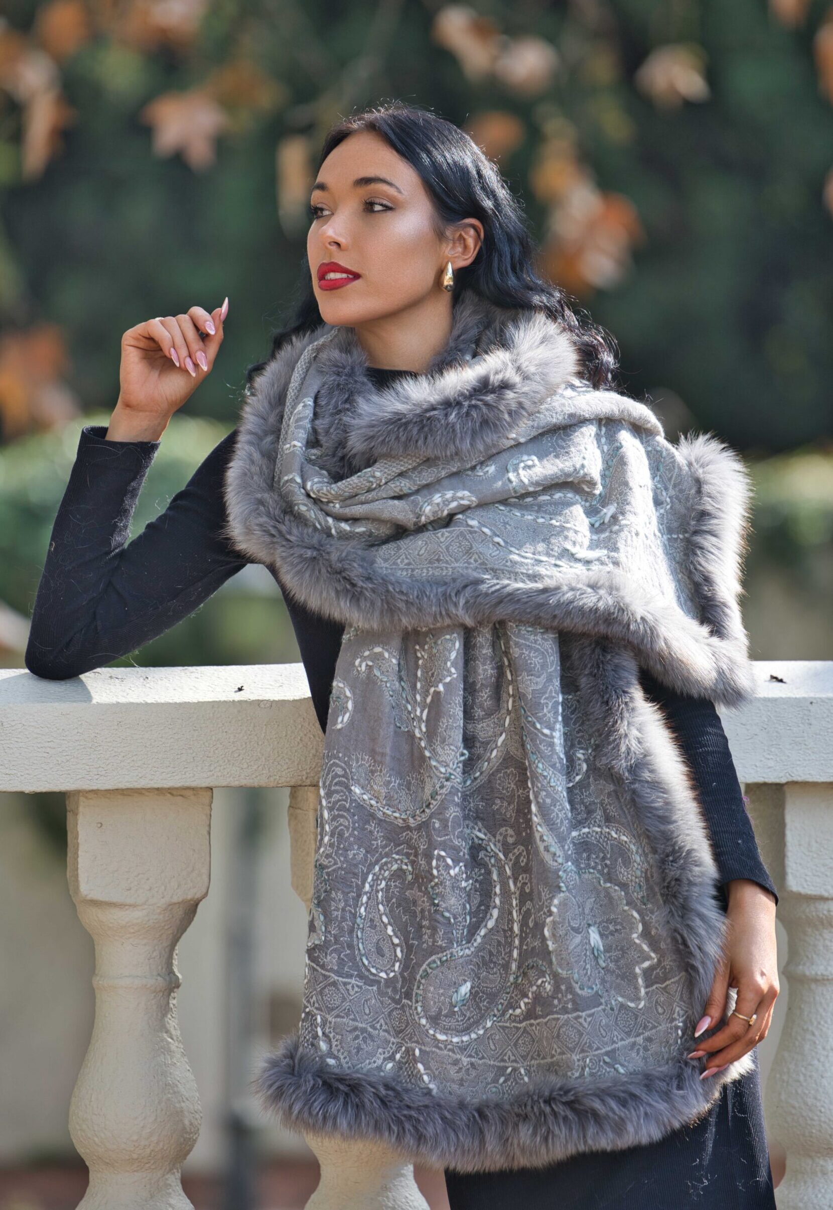 Merino Wool Fur Wrap