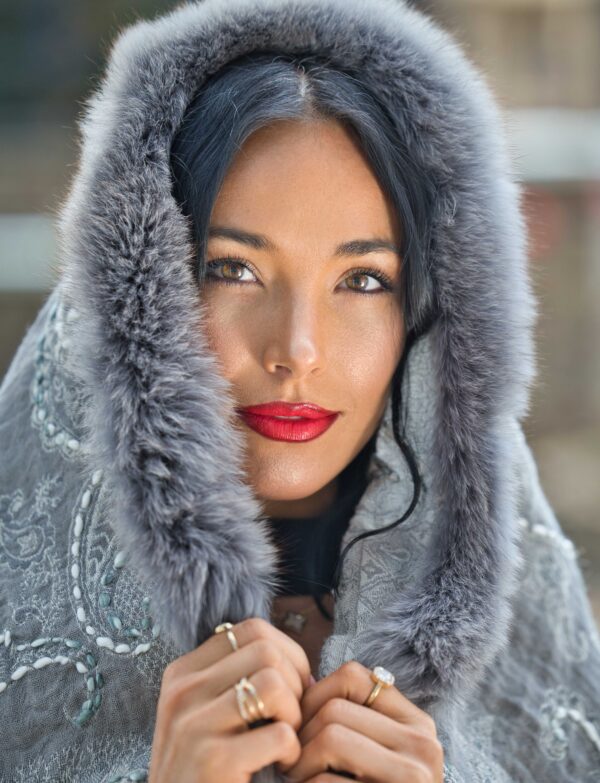 Merino Wool Fur Wrap