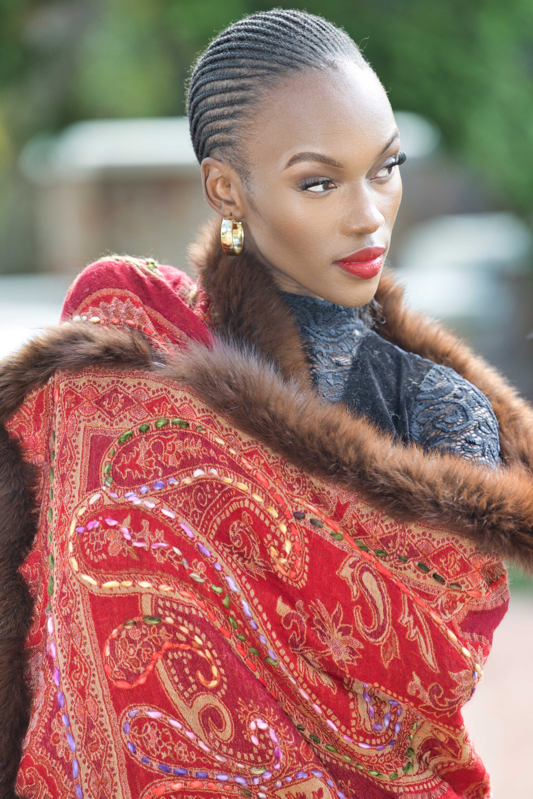 Merino Wool Fur Wrap - Image 8