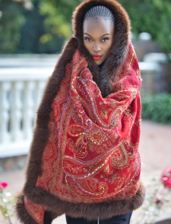 Merino Wool Fur Wrap