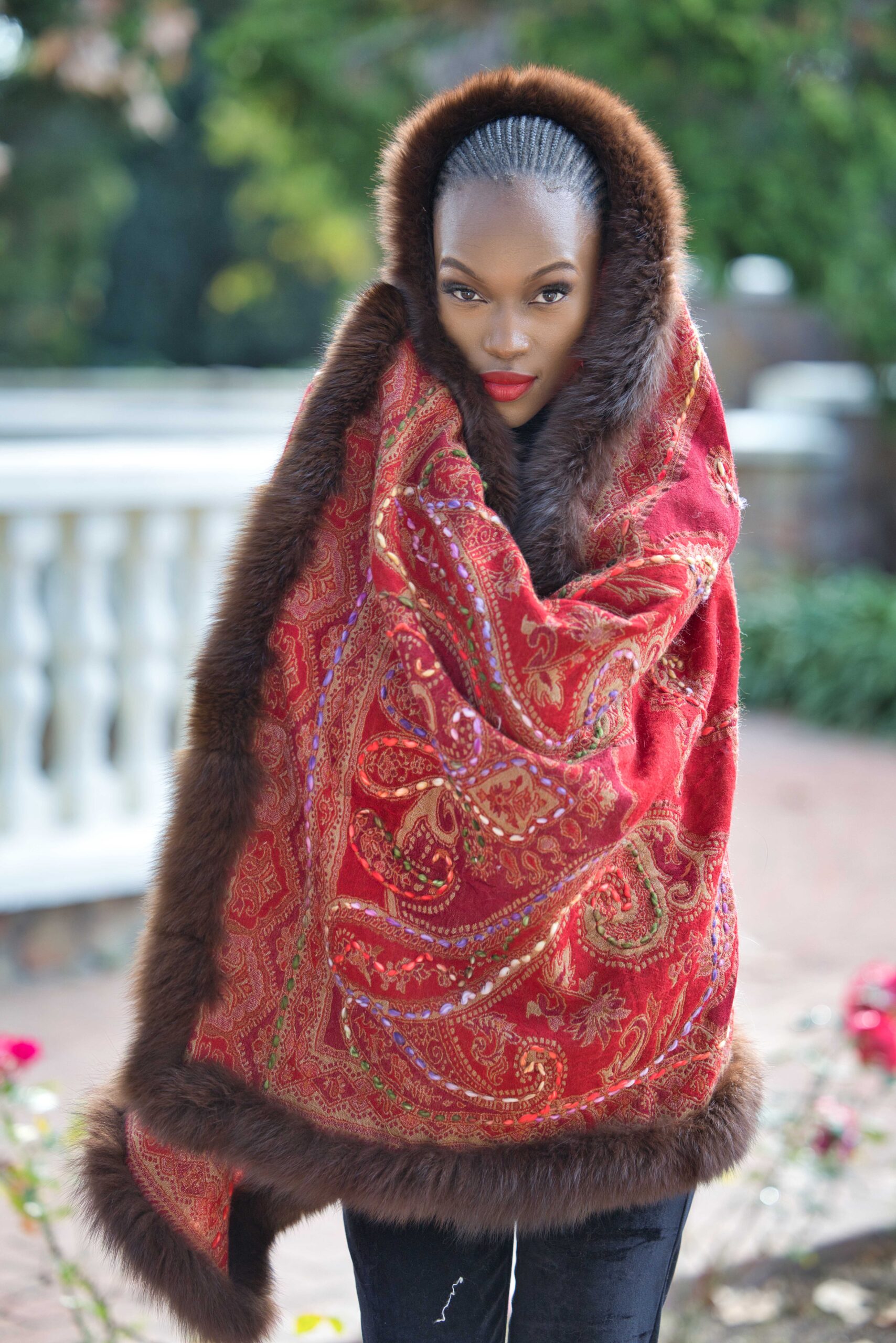Merino Wool Fur Wrap