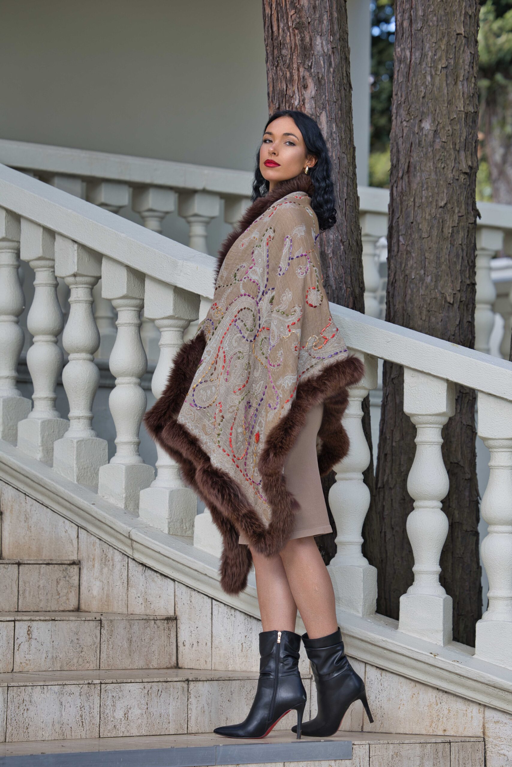 Merino Wool Fur Wrap - Image 3