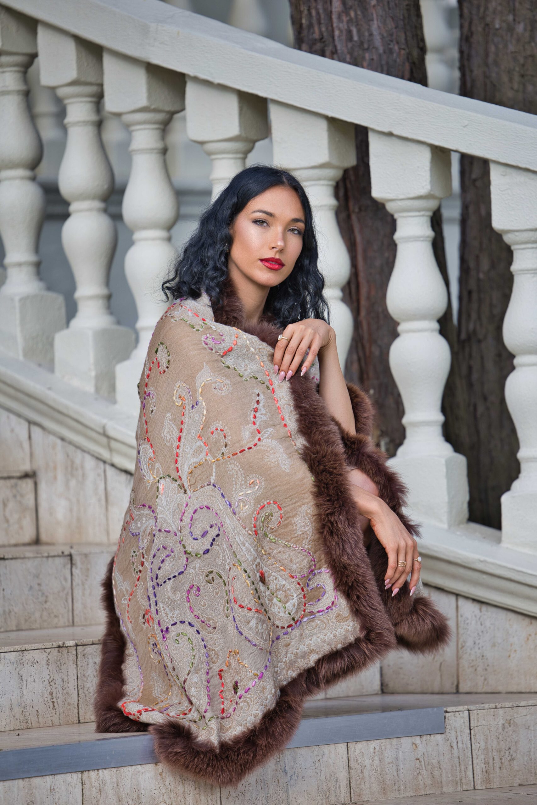 Merino Wool Fur Wrap - Image 5