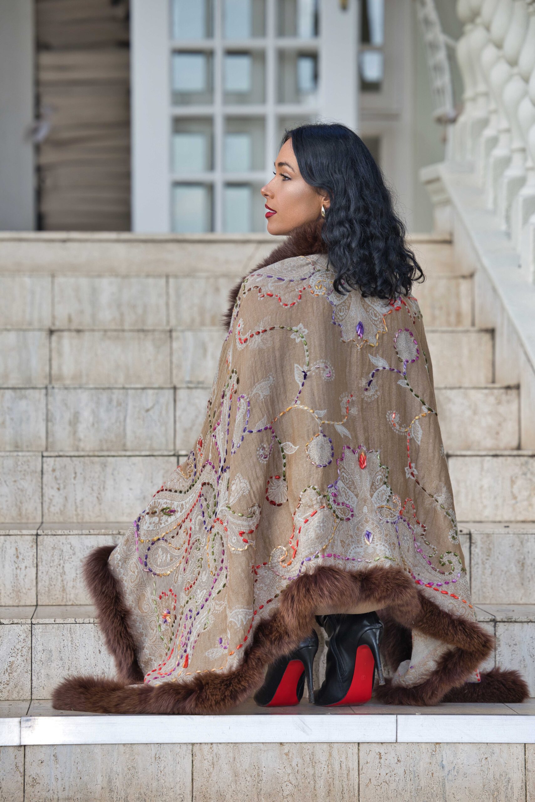 Merino Wool Fur Wrap - Image 6