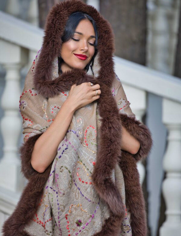 Merino Wool Fur Wrap
