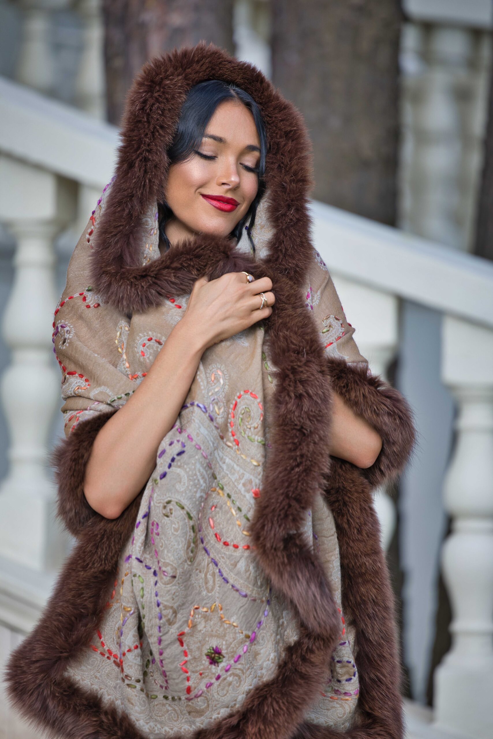 Merino Wool Fur Wrap - Image 2