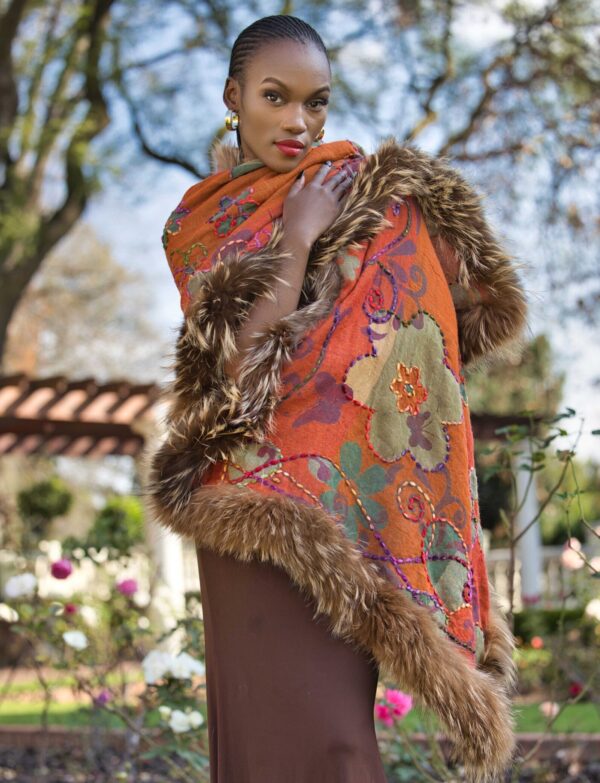 Merino Wool Fur Wrap