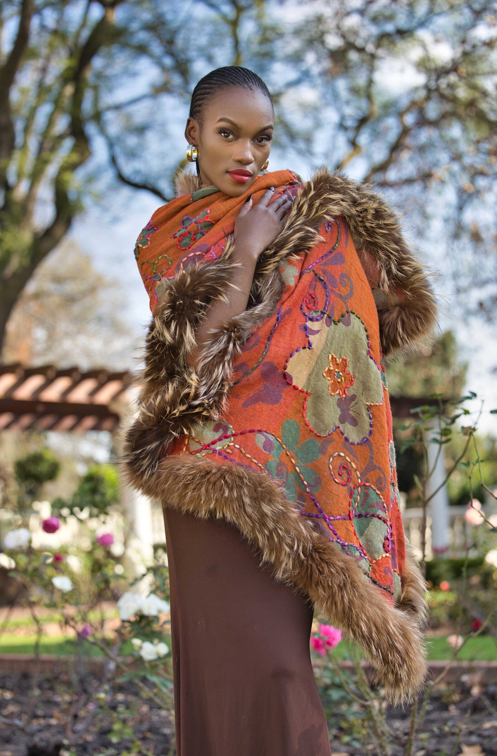 Merino Wool Fur Wrap