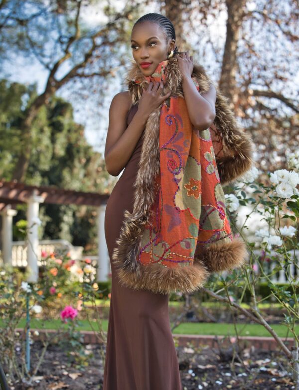 Merino Wool Fur Wrap