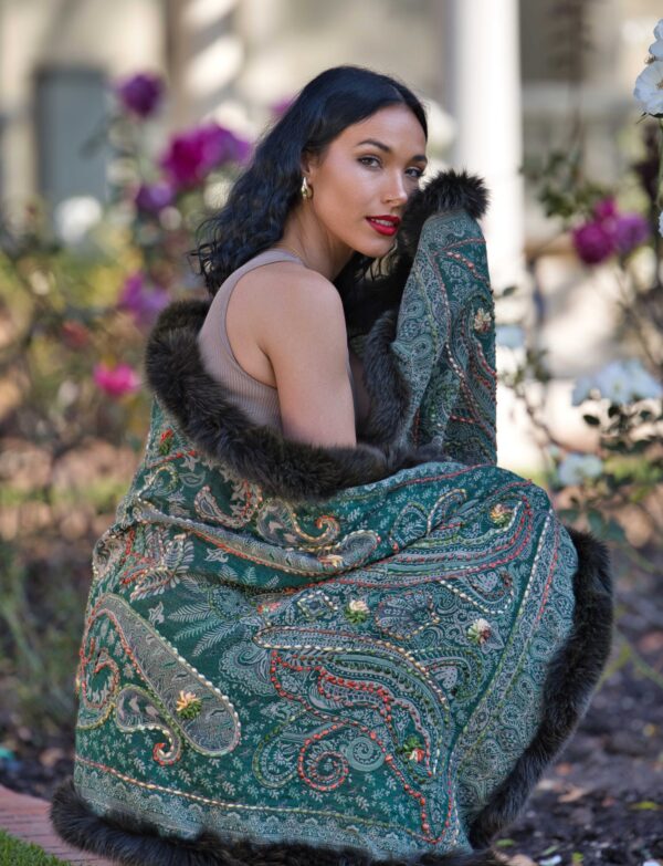 Merino Wool Fur Wrap