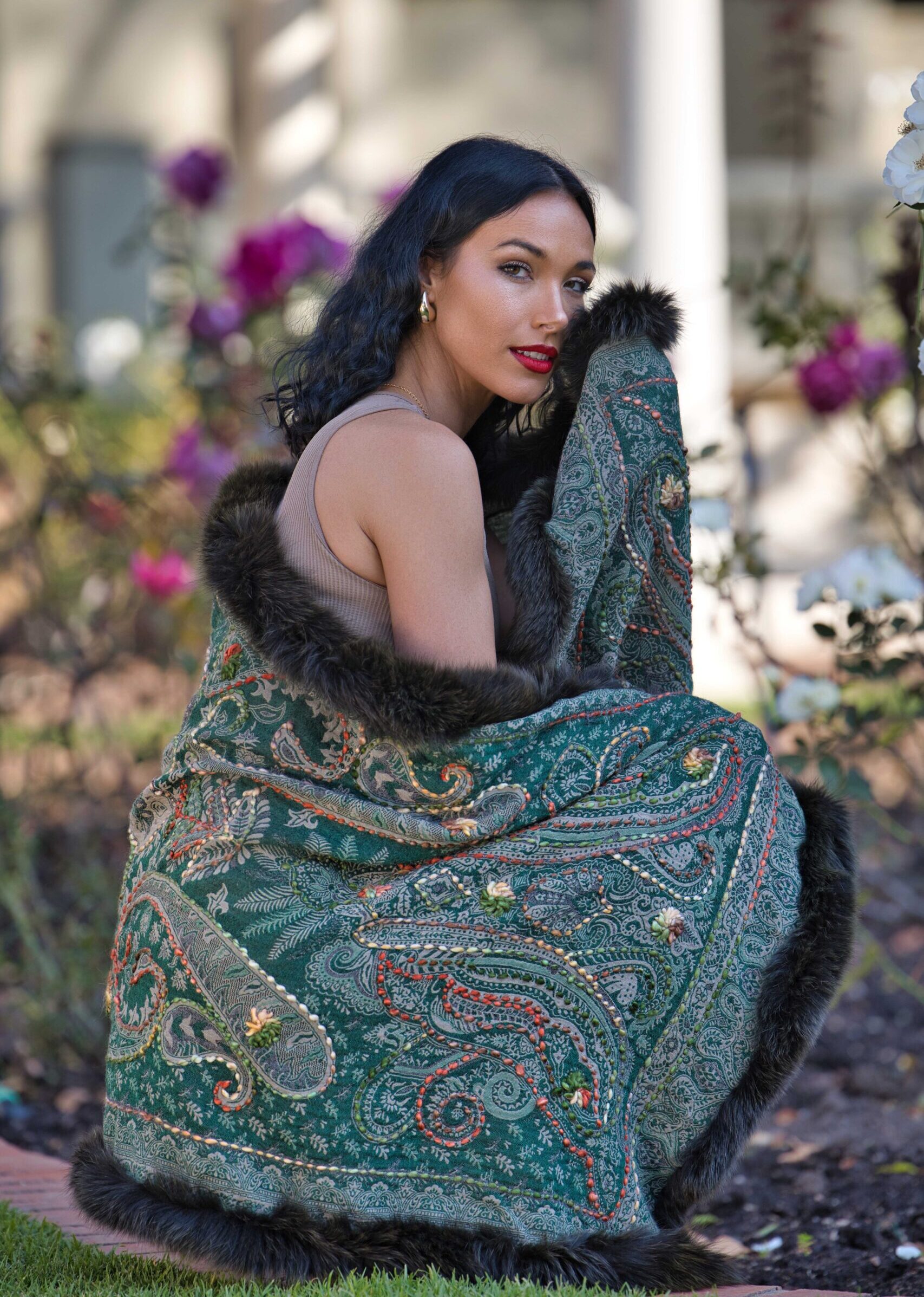 Merino Wool Fur Wrap