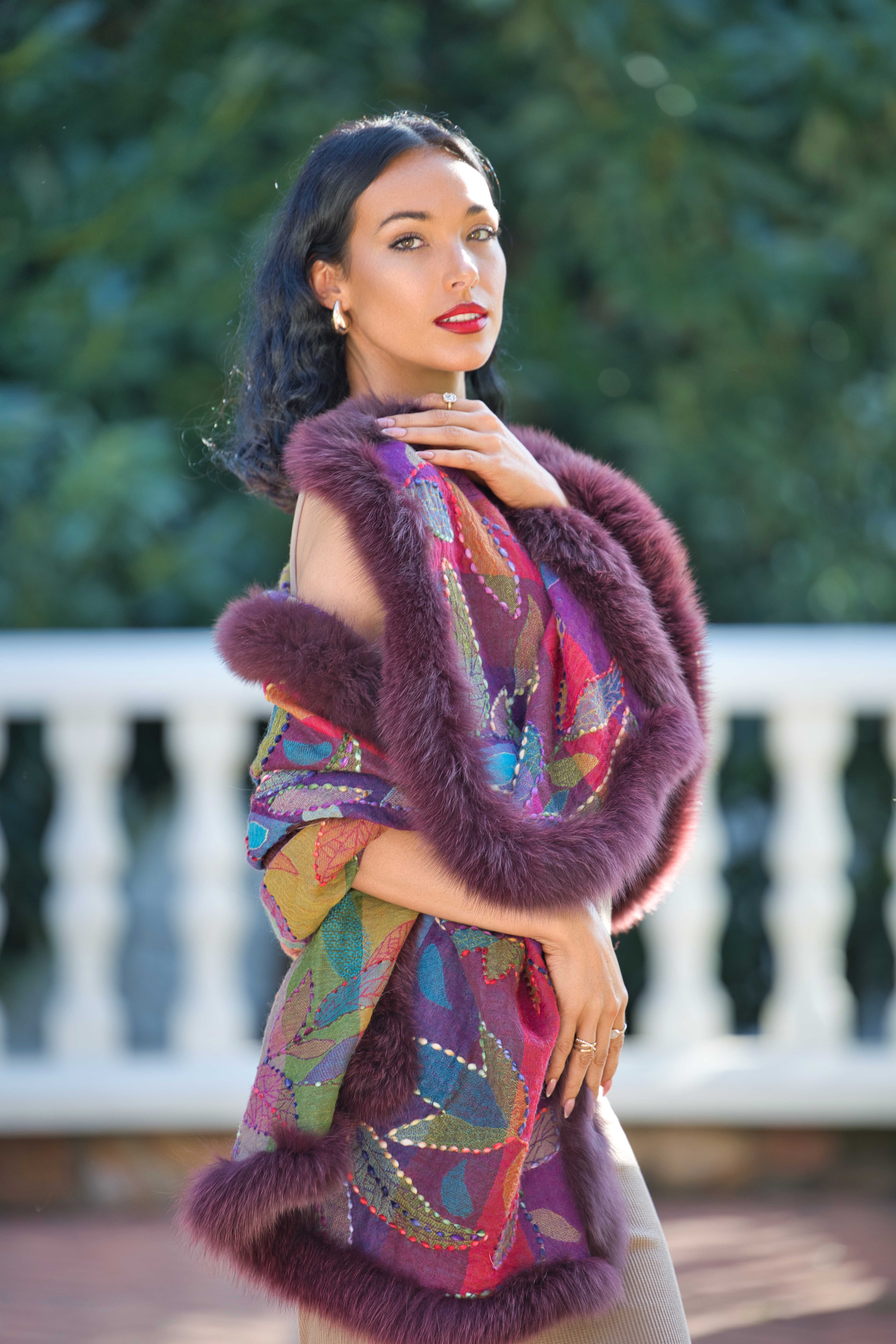 Merino Wool Fur Wrap - Image 5