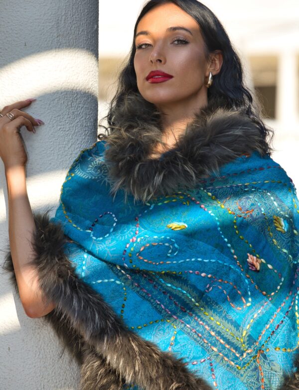 Merino Wool Fur Wrap