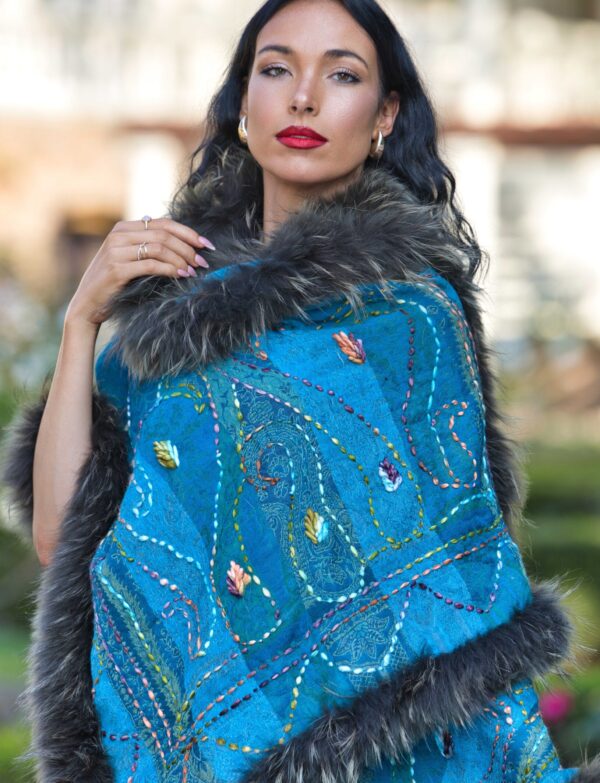 Merino Wool Fur Wrap