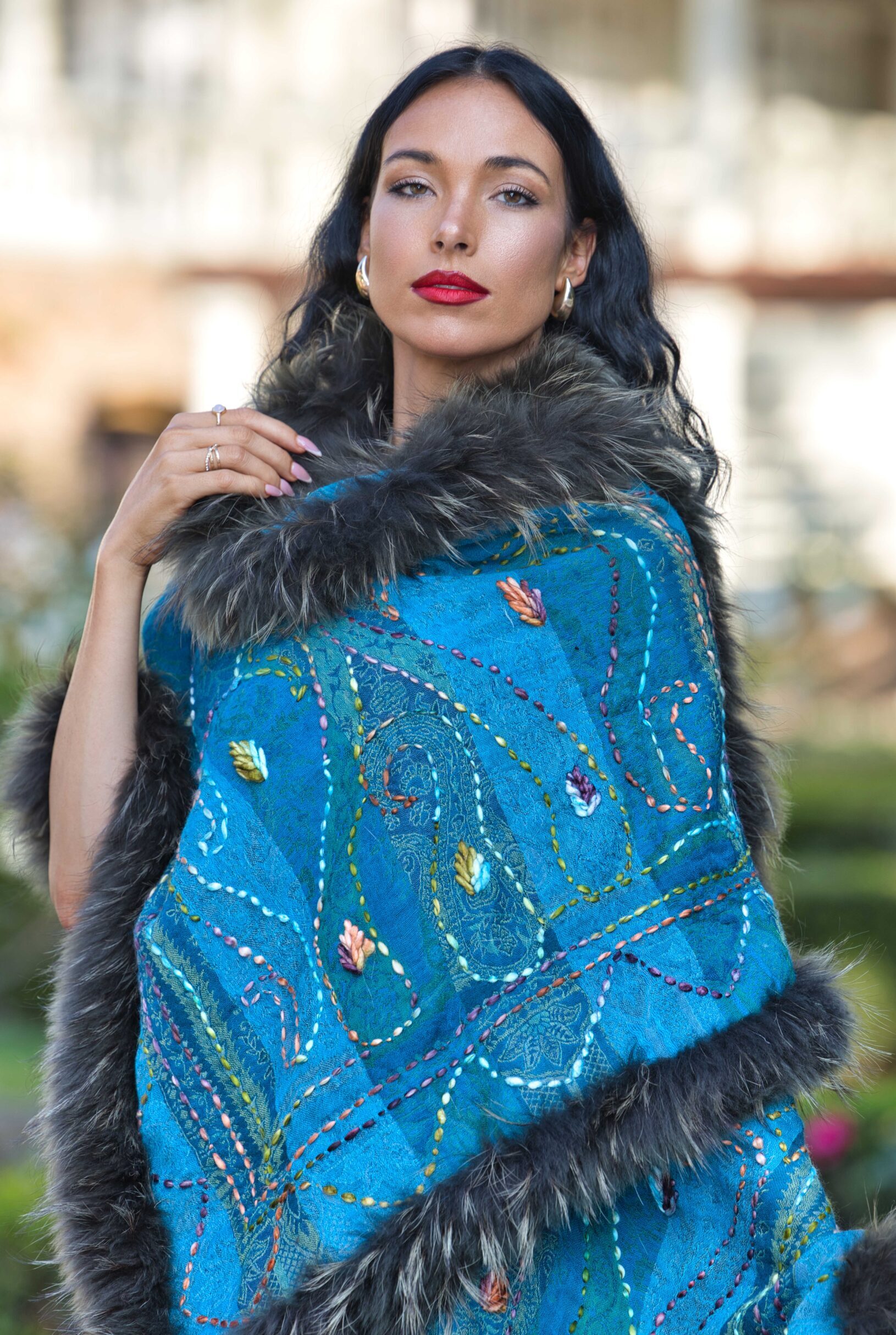 Merino Wool Fur Wrap