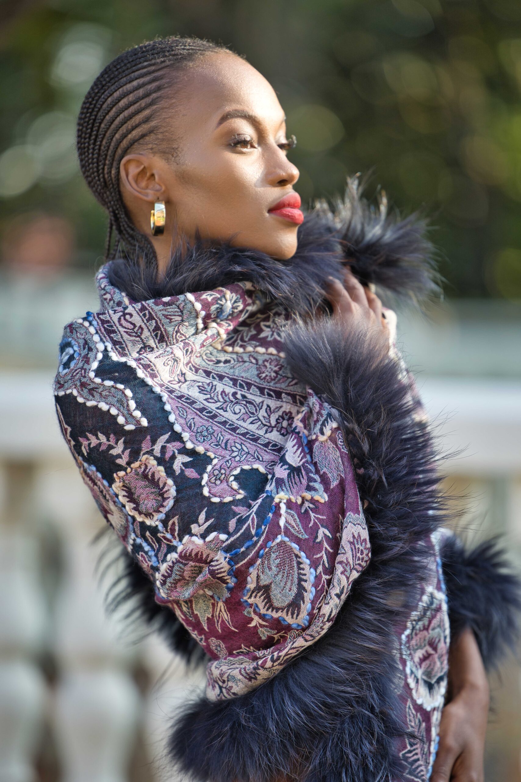 Merino Wool Fur Wrap