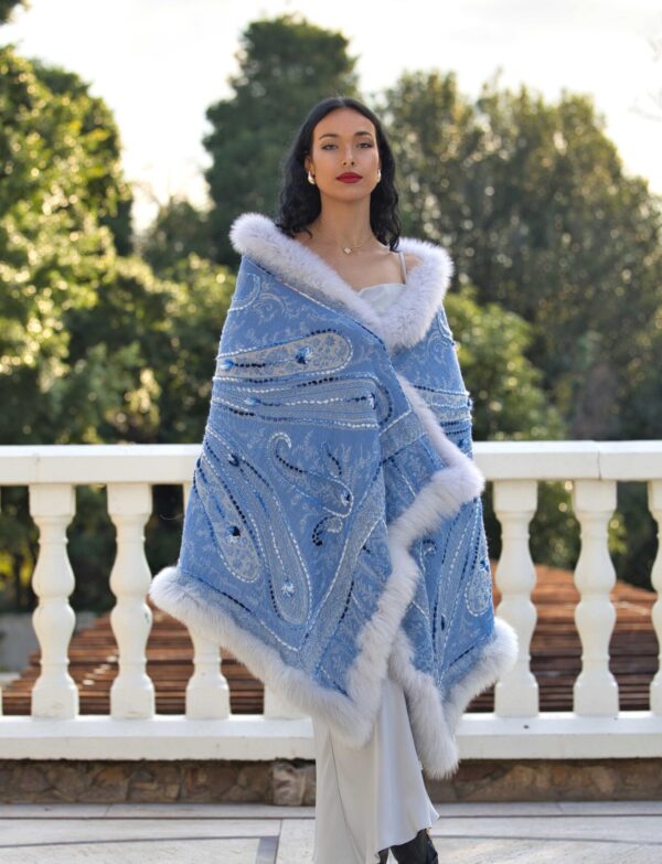 Merino Wool Fur Wrap