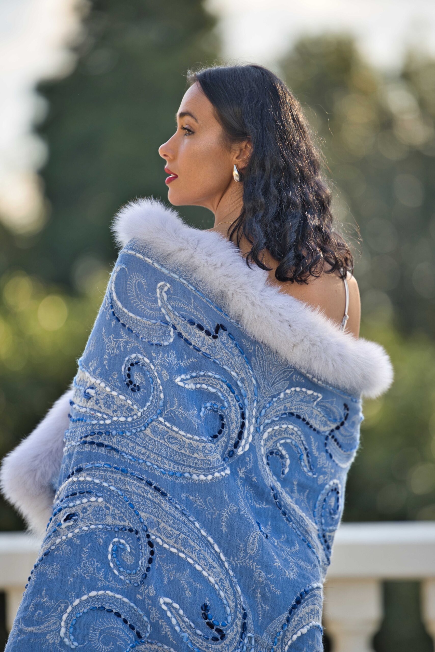 Merino Wool Fur Wrap - Image 6