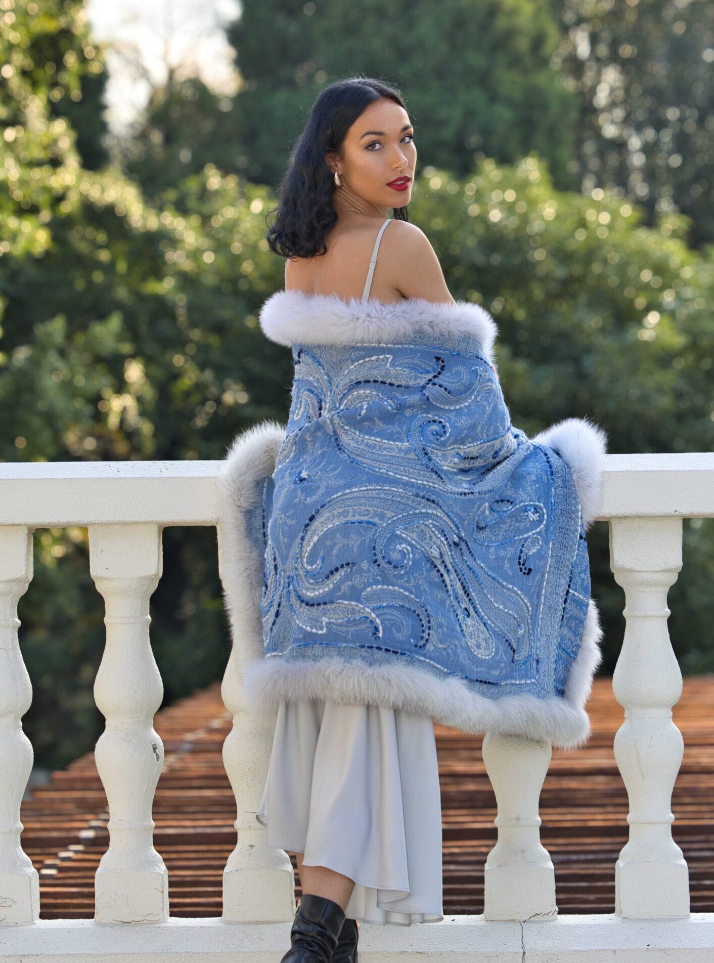 Merino Wool Fur Wrap - Image 5
