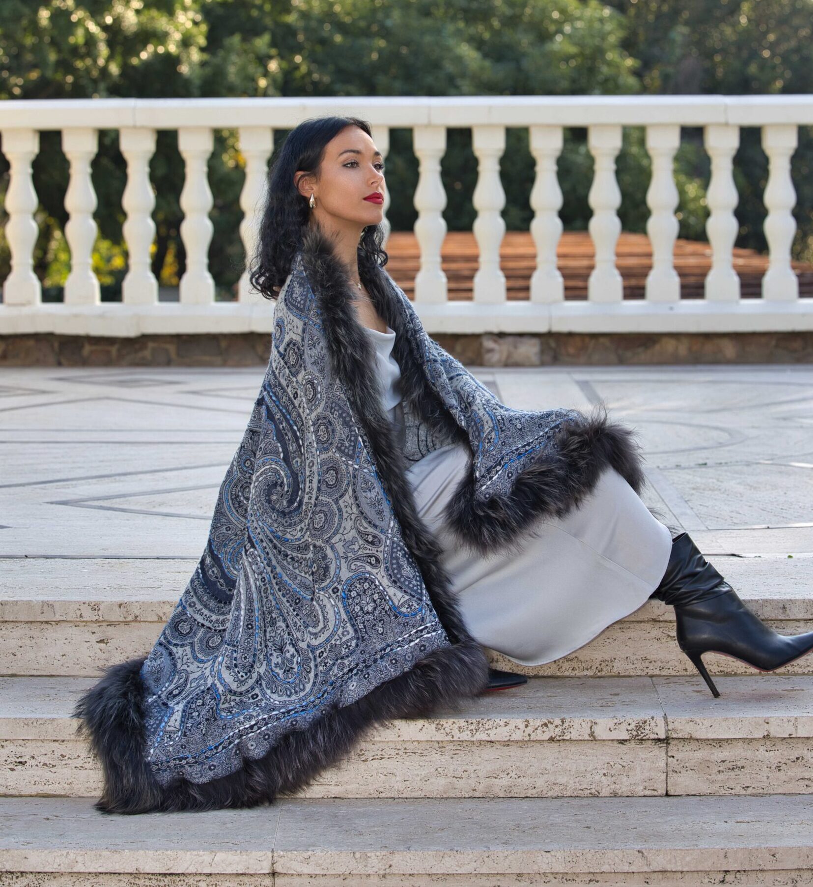 Merino Wool Fur Wrap - Image 6